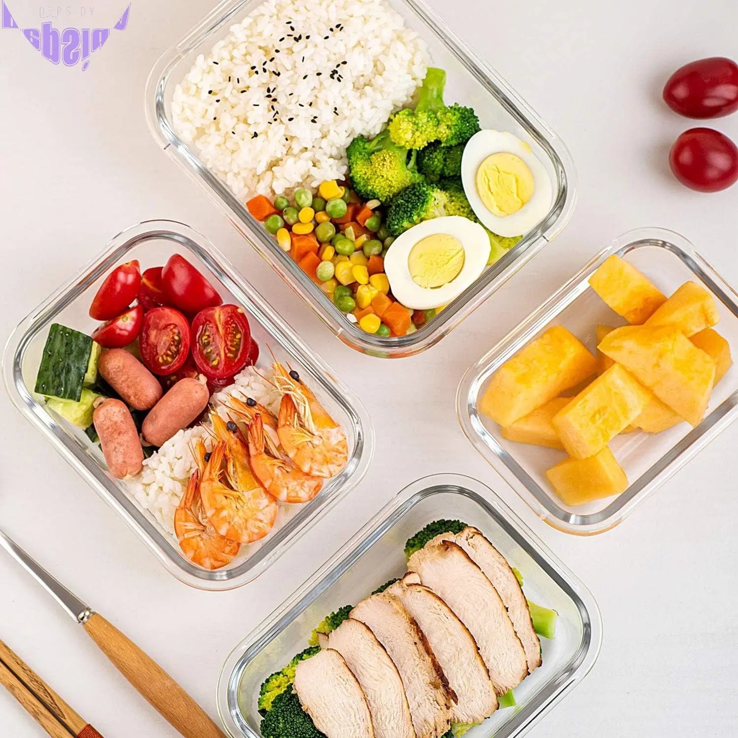10 Pack Glass Food Storage Containers with Lids Leakproof, Airtight Glass Meal Prep Containers for Lunch, on the Go, Leftover, Dishwasher Safe