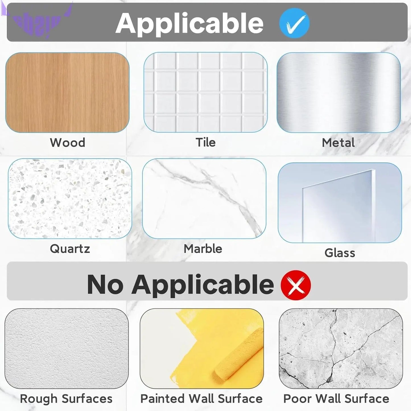 14 Pack Shower Caddy Adhesive Replacement, Strong Adhesive Hooks, Waterproof Shower Adhesive Strips, No Drilling, for Bathroom Storage Shelves and Kitchen Racks