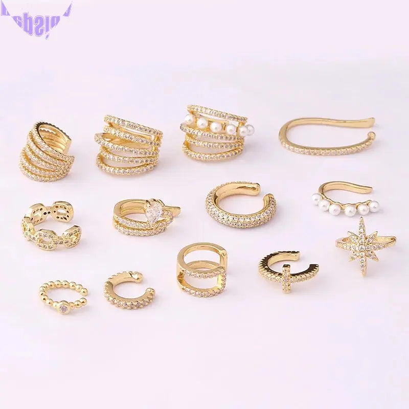 1PC Fake Piercing Ear Clip Stainless Steel Pearl Earrings Cuffs Ring Cartilage Conch Fake PIERC Jewelry for Women 2023 Trending