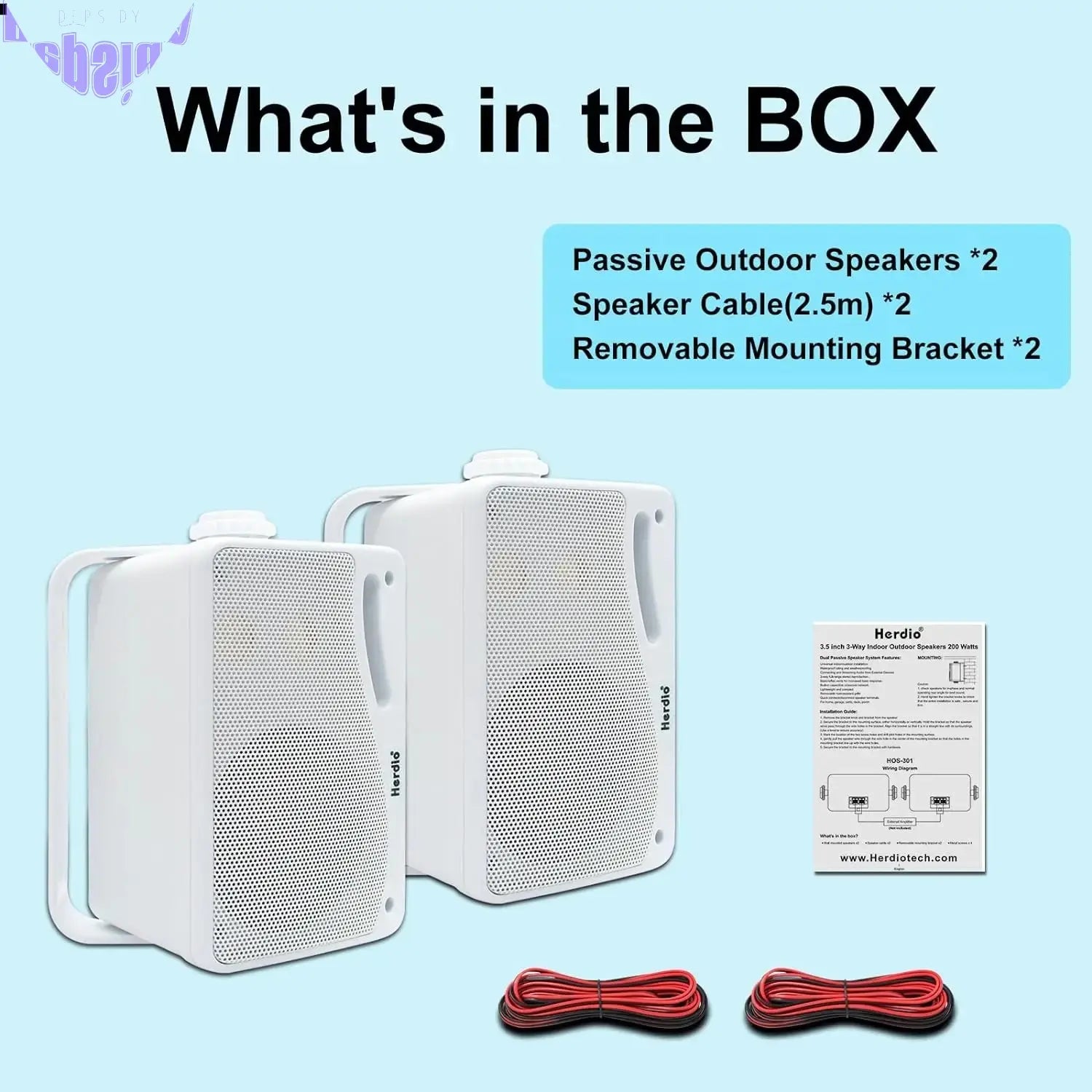 200W Passive Outdoor Speakers Waterproof Marine (White)-3