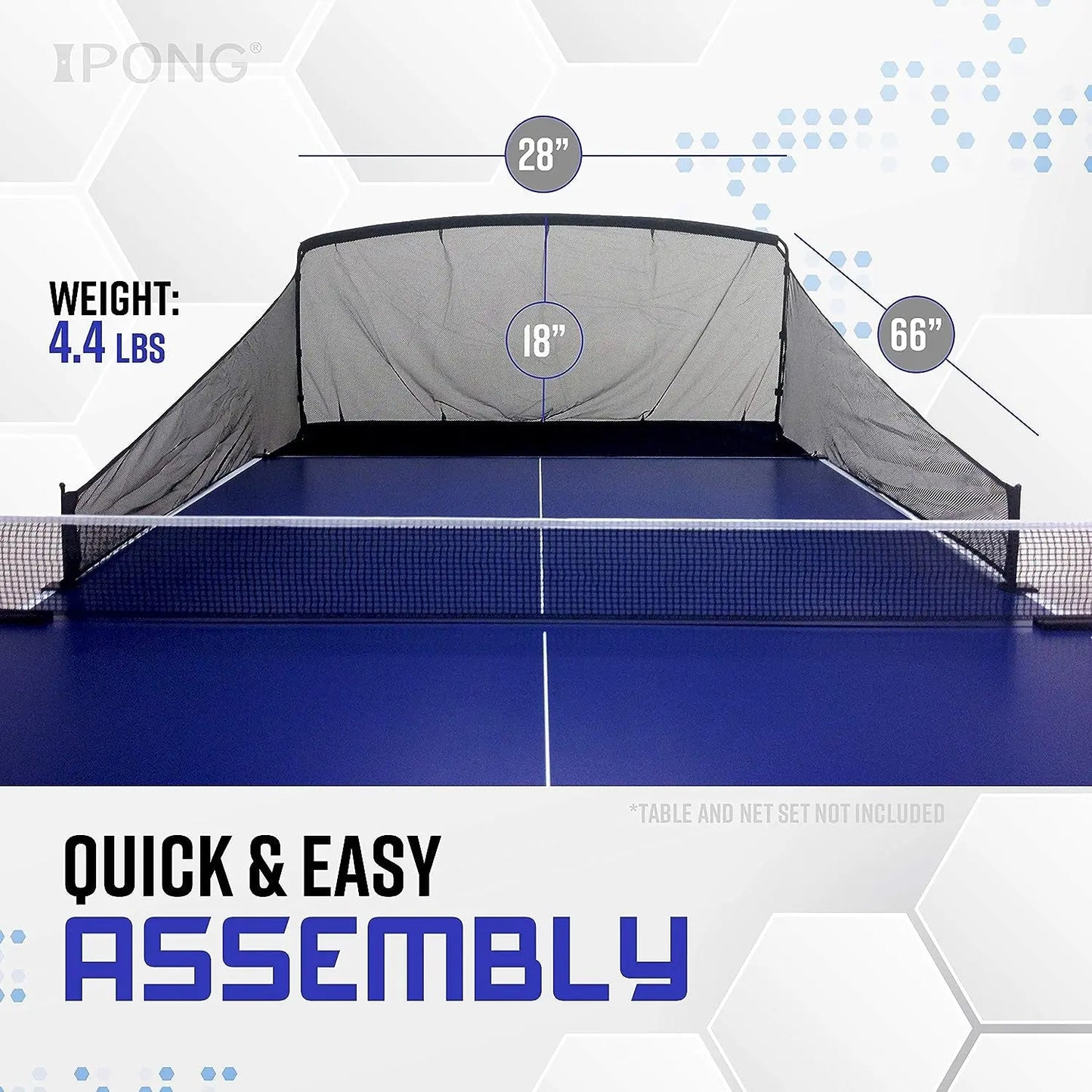 21140 Carbon Fiber Table Tennis Ball Catch Net Gray/Black