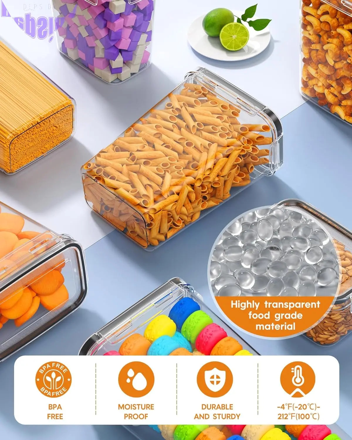24 PCS Airtight Food Storage Containers with Lids, Kitchen Pantry Organization and Storage, Bpa-Free Plastic Scale Food Canisters for Cereal, Flour, Sugar, Dry Food, Include Labels & Marker