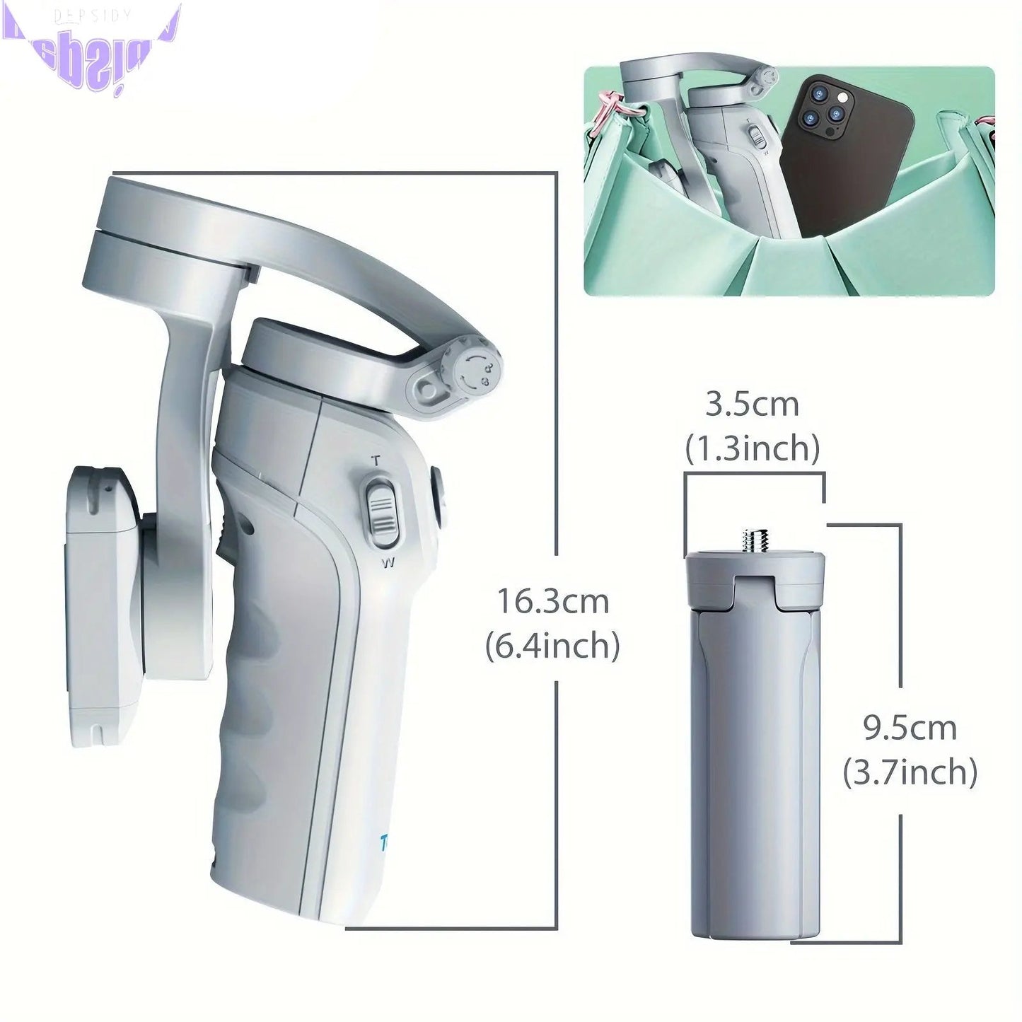 3-Axis Selfie Stick Stabilizer with LED & Face Tracking-1