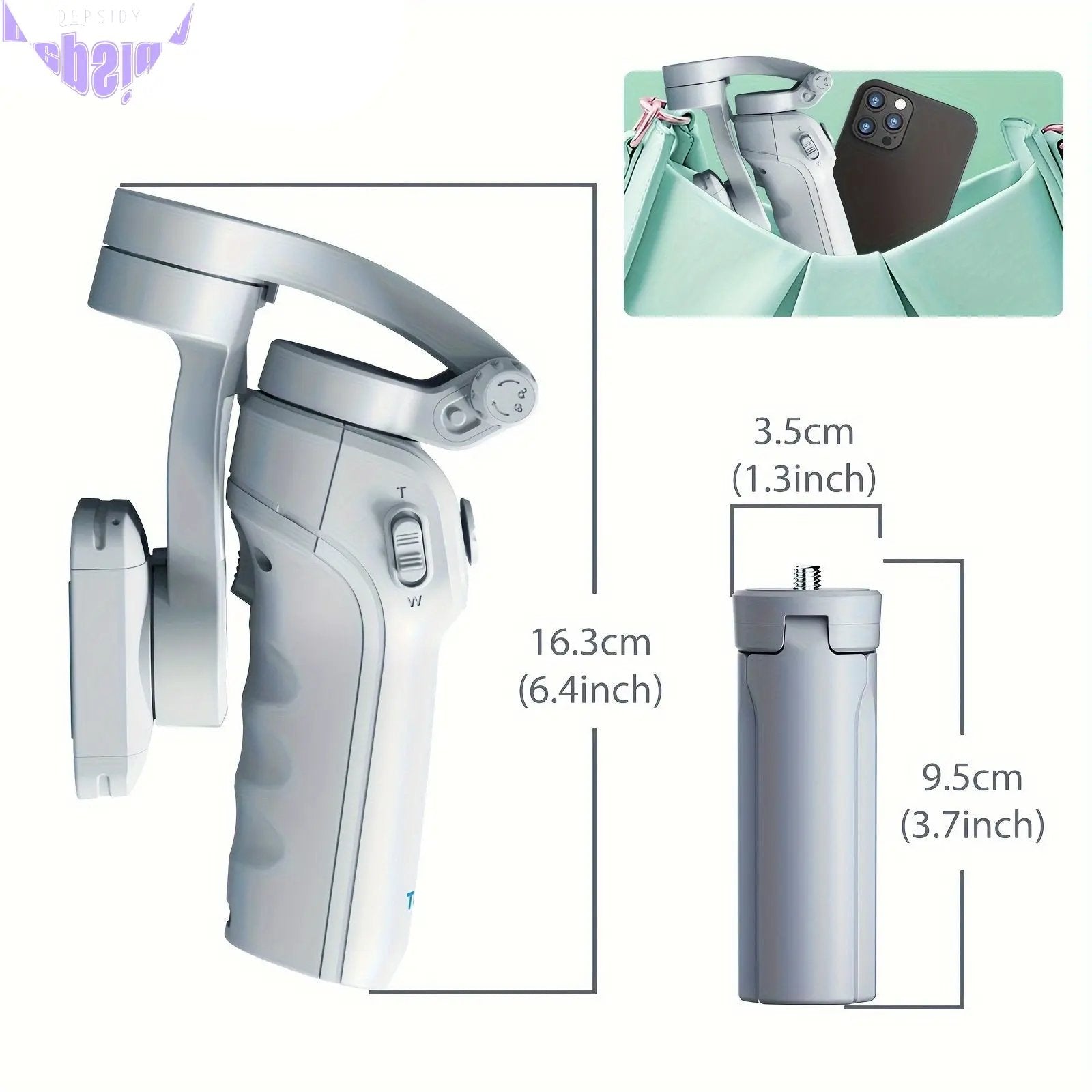 3-Axis Selfie Stick Stabilizer with LED & Face Tracking-1