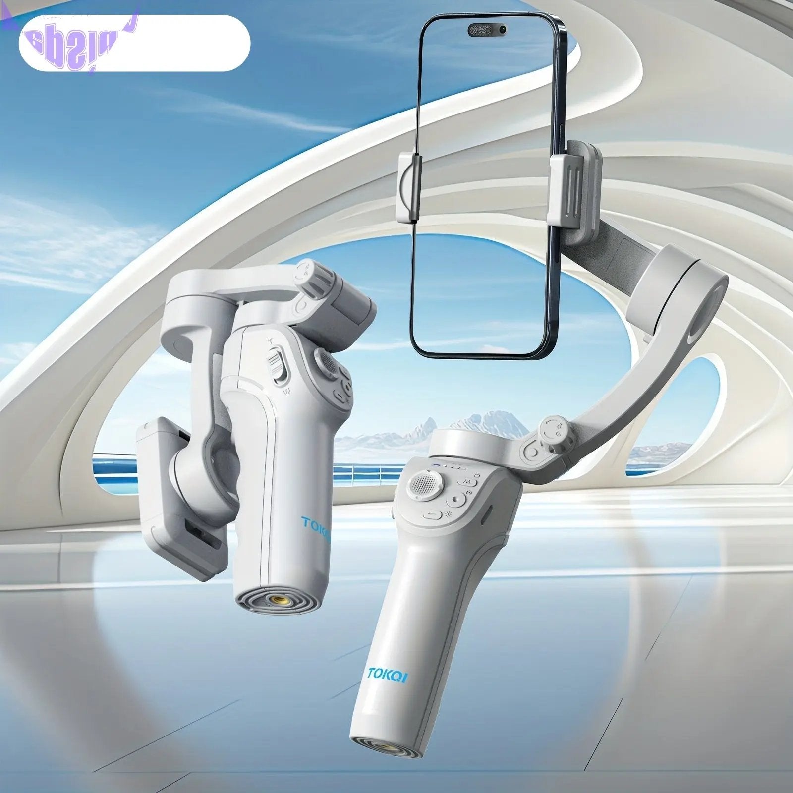 3-Axis Selfie Stick Stabilizer with LED & Face Tracking-2