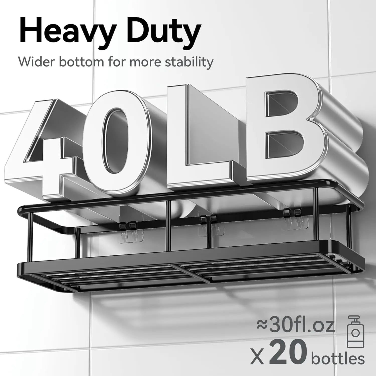 Shower Caddy, 100% Rustproof Shower Shelves for inside Shower, No Drilling Bathroom Organizers and Storage, 6 Pack Large Capacity Bathroom Caddy for Kitchen & Home Decor