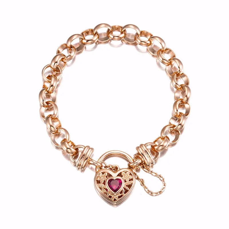 18ct Heavy Rose Gold chain bracelet Depsidy