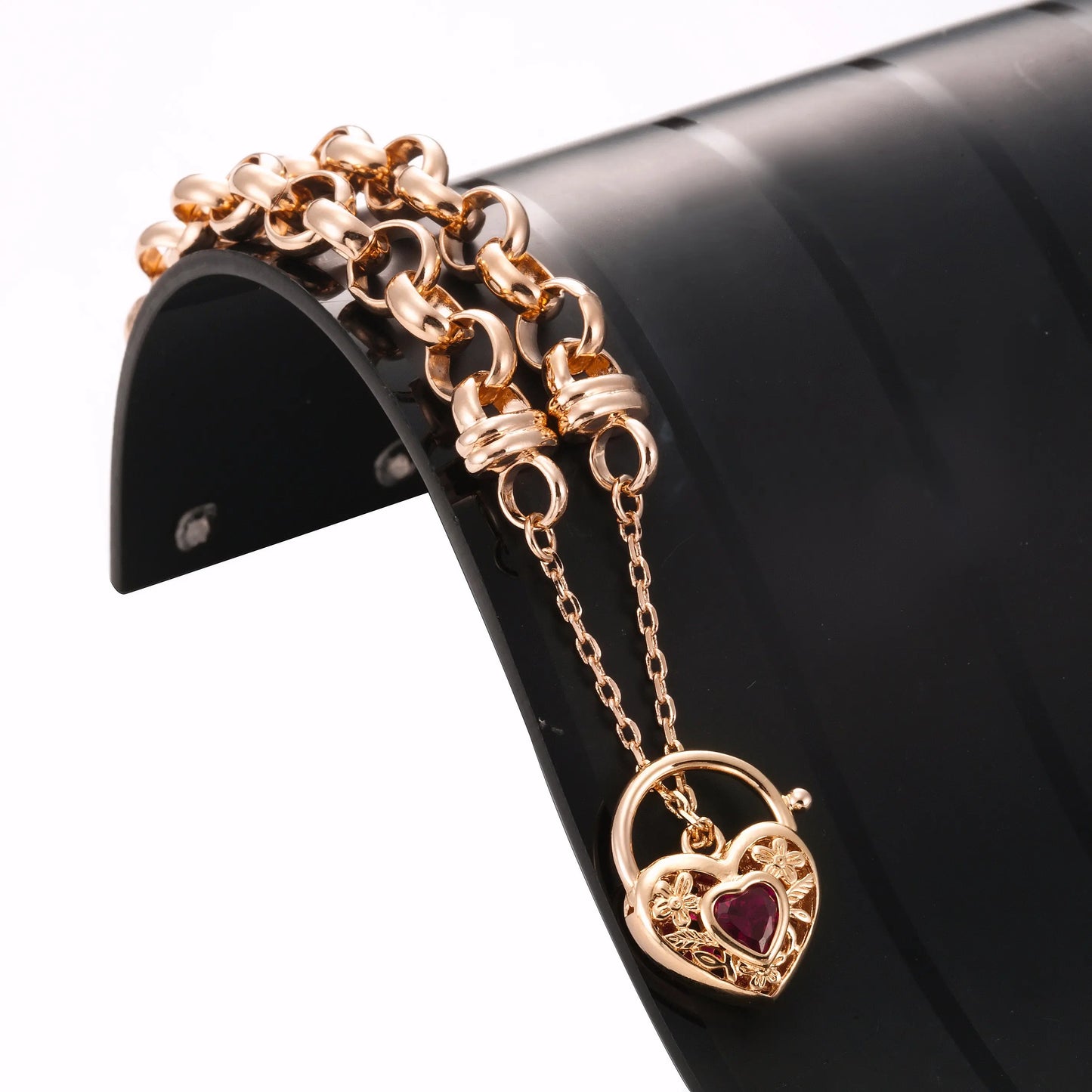 18ct Heavy Rose Gold chain bracelet Depsidy