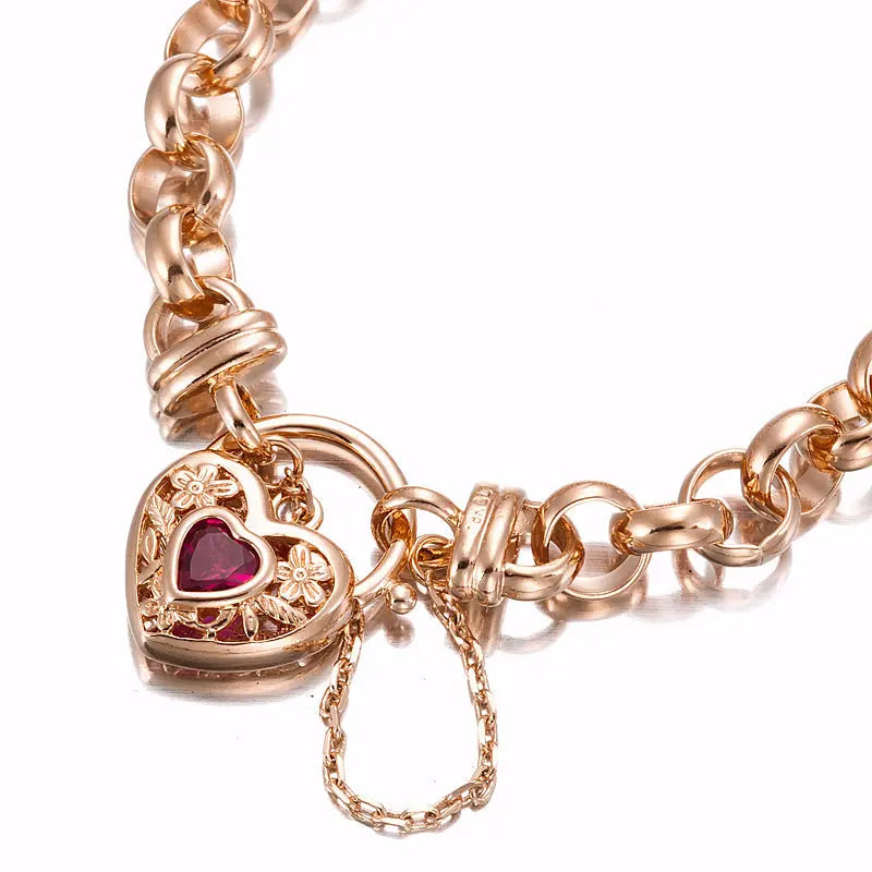 18ct Heavy Rose Gold chain bracelet Depsidy
