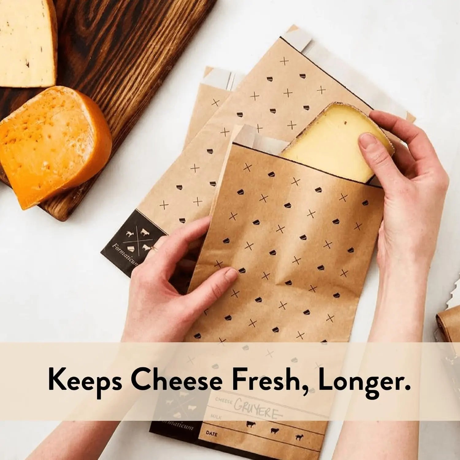 Cheese Storage Bags Cheese Bag 15 Bags Brown