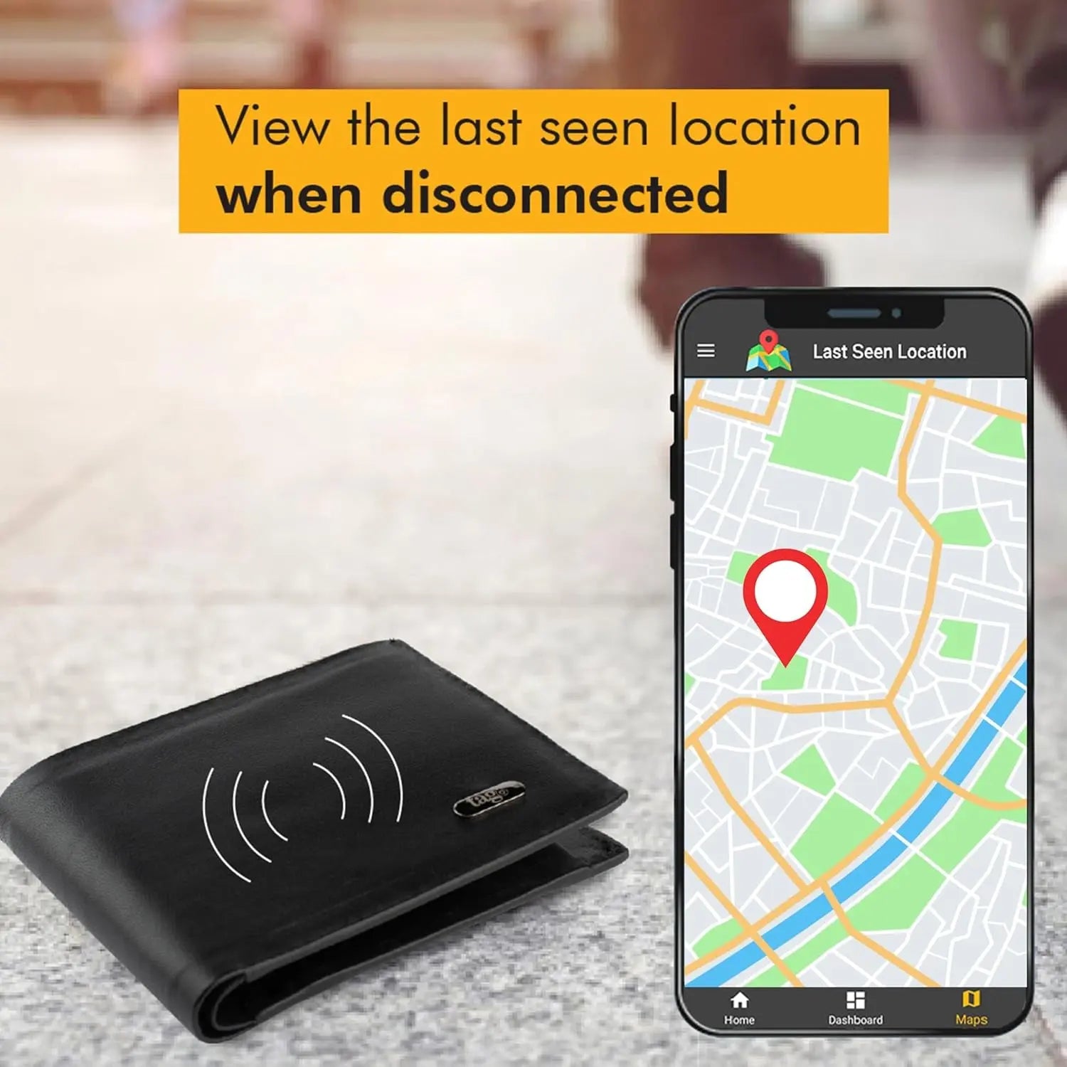Dolphin Bluetooth Wallet (Black) - Premium RFID Anti-Theft Leather Wallet with Separation Alert, GPS Last Seen Location - Cash Slot, 8 Card Slots, 2 Additional Slot & Dolphintracker - Android & Apple Compatible
