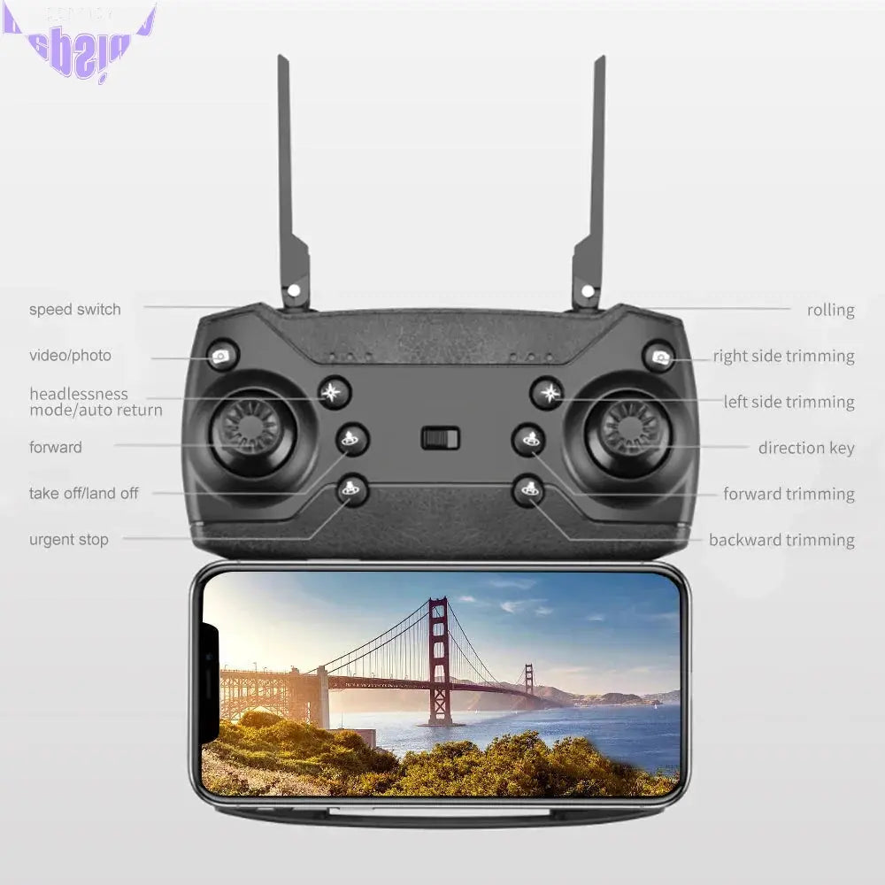 E88 Pro Foldable Quadcopter Drone - WIFI FPV, HD 4K Camera, Altitude Hold