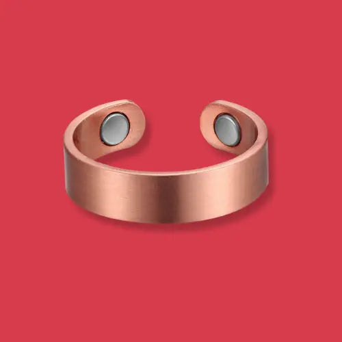 Pure Copper Magnetic Therapy Ring - Plain Brushed - Standard Size-0