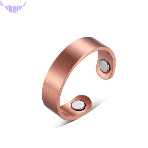 Pure Copper Magnetic Therapy Ring - Plain Brushed - Standard Size-1