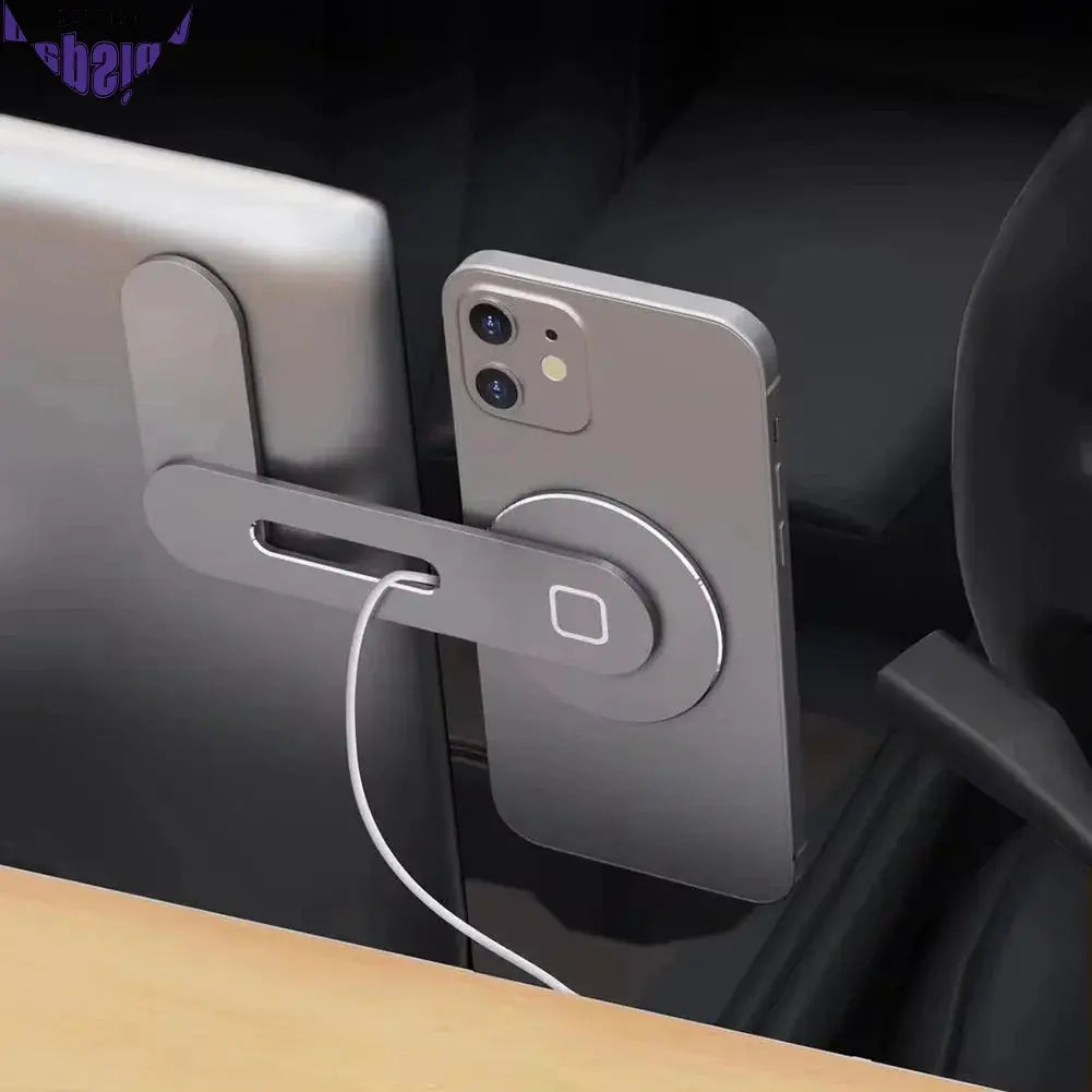 Metal Expansion Phone Stand for Laptop and Tesla Vehicles - Magnetic Folding Phone Holder with 15W Fast Charger