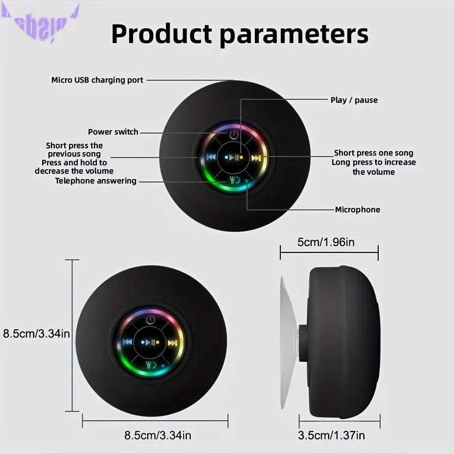 Portable Waterproof Wireless Speaker with Suction Cup-3