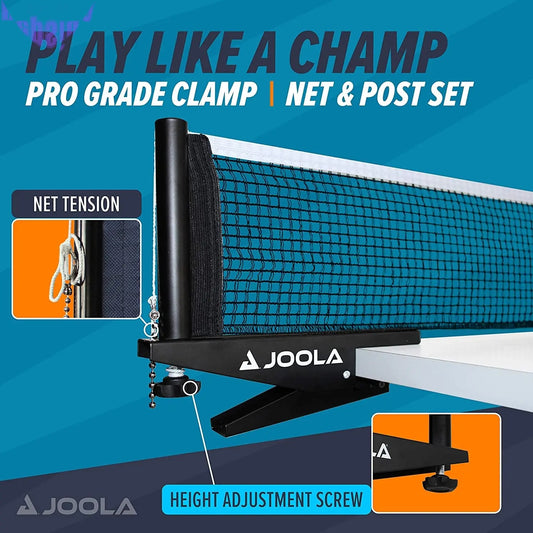 Premium inside Table Tennis Net and Post Set - 72" Regulation Size - Portable and Easy Setup - Ping Pong Spring Clamp Net - Black