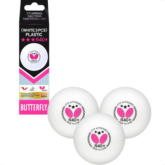R40+ Table Tennis Balls — 40Mm White Ping Pong Ball — ITTF Certified Professional Table Tennis Ball — Poly Table Tennis Ball — 3 Pack, 6 Pack, or 12 Pack