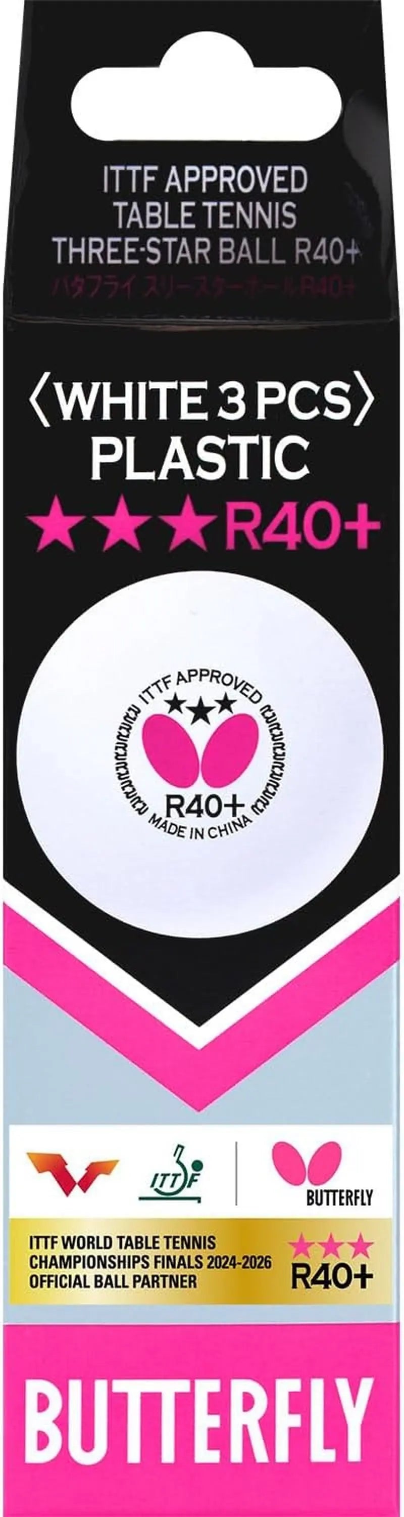 R40+ Table Tennis Balls — 40Mm White Ping Pong Ball — ITTF Certified Professional Table Tennis Ball — Poly Table Tennis Ball — 3 Pack, 6 Pack, or 12 Pack