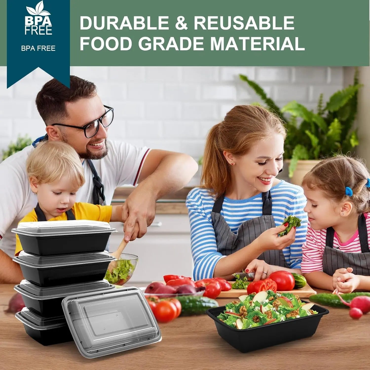 Meal Prep Containers Reusable 50 Pack - 28 Oz Food Containers with Lids-Food Storage Containers with Lids, 28 Oz -Take Out Disposable,Bpa Free - Dishwasher & Freezer Safe