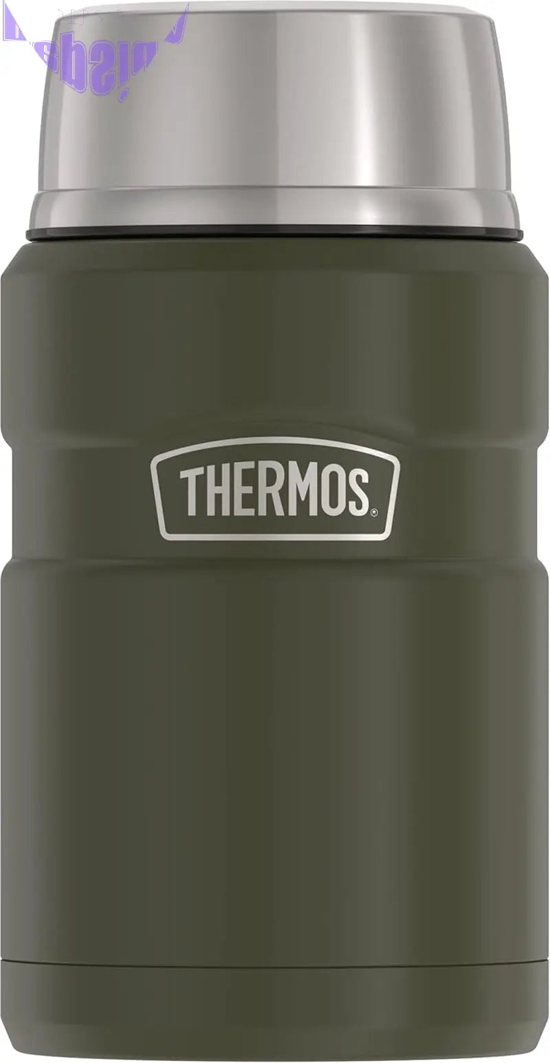 Stainless King Vacuum-Insulated Food Jar, 24 Ounce, Army Green