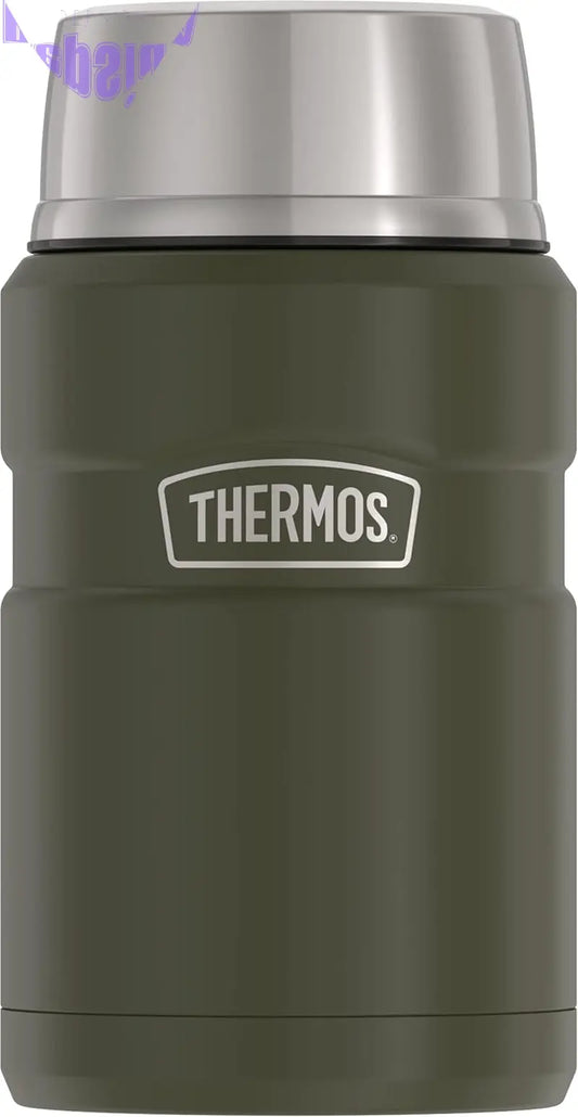 Stainless King Vacuum-Insulated Food Jar, 24 Ounce, Army Green