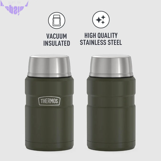 Stainless King Vacuum-Insulated Food Jar, 24 Ounce, Army Green
