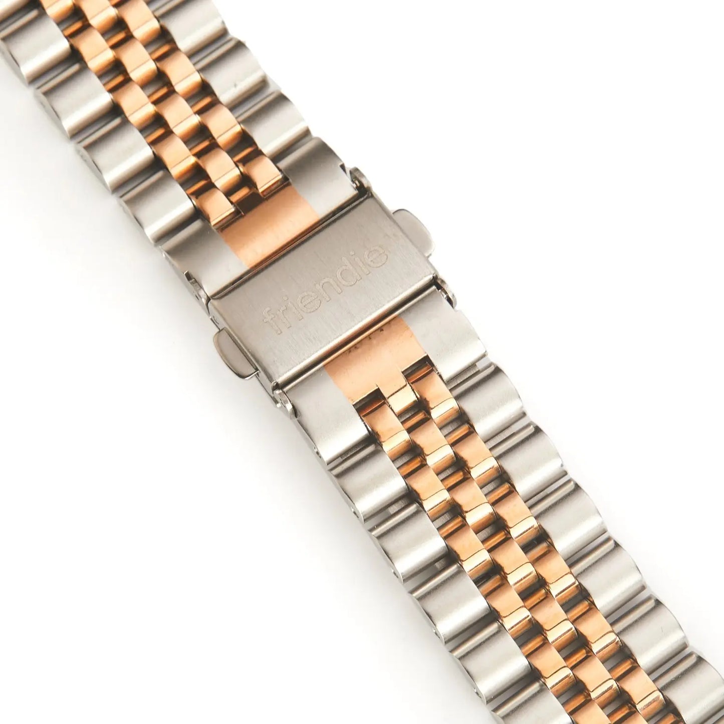 Stainless Steel Link Bracelet Band - The Perth in Silver and Rose Large - Compatible with Apple Watch Size 42mm to 45mm-3