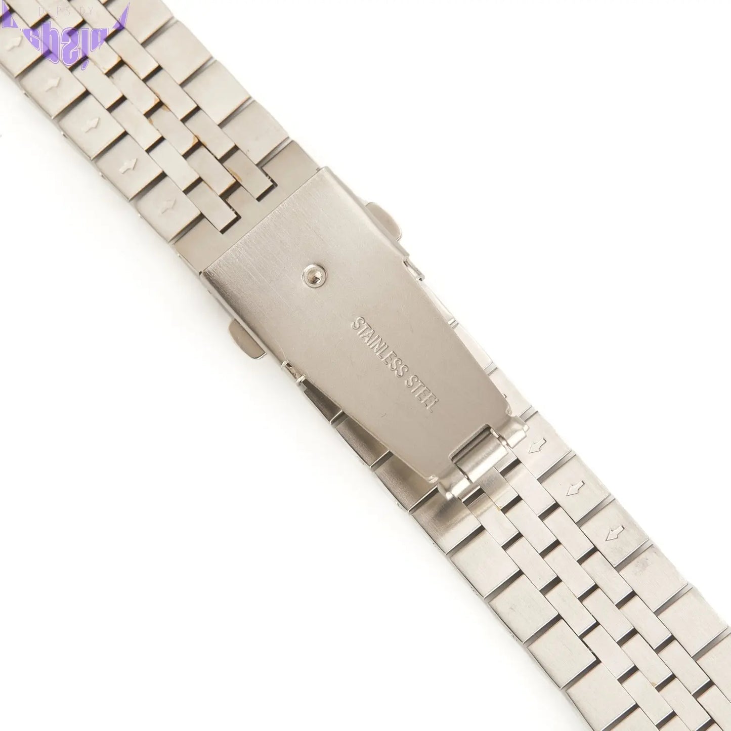Stainless Steel Link Bracelet Band - The Perth in Silver and Rose Large - Compatible with Apple Watch Size 42mm to 45mm-4