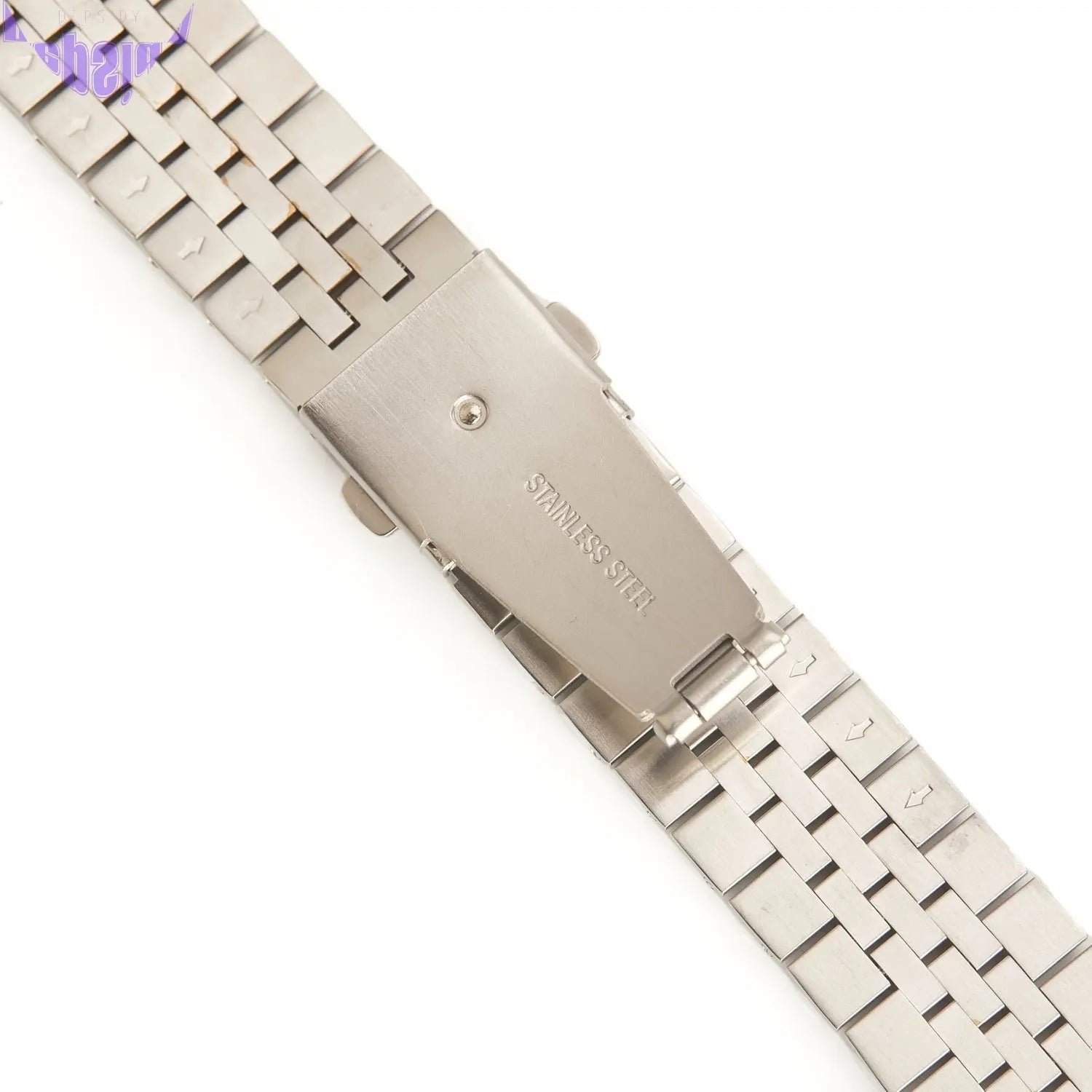 Stainless Steel Link Bracelet Band - The Perth in Silver and Rose Large - Compatible with Apple Watch Size 42mm to 45mm-4