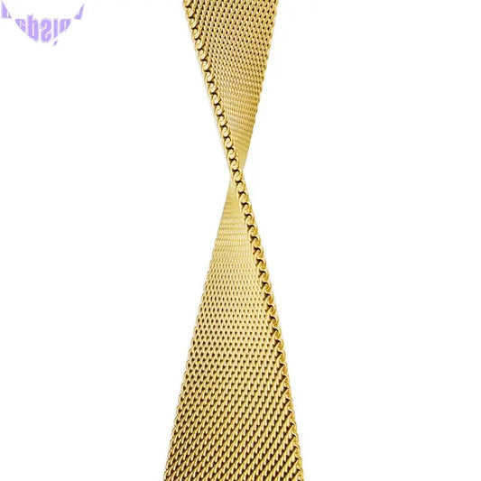 Stainless Steel Link Woven Mesh Infinite Loop Band - The Melbourne in Gold - Compatible with Apple Watch Size 38mm to 41mm-1