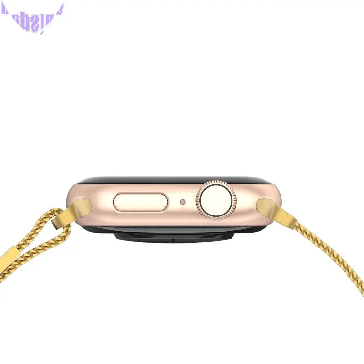 Stainless Steel Link Woven Mesh Infinite Loop Band - The Melbourne in Gold - Compatible with Apple Watch Size 38mm to 41mm-4