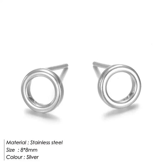 Ladies Small round Safety Pin Earrings Women Stainless Steel Earrings Trending Ear Ring Studs Jewelry