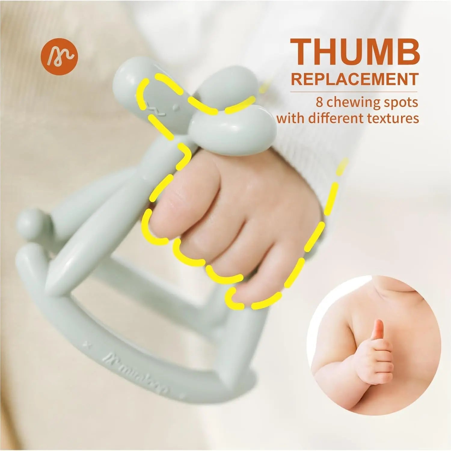 Teething Toy for Baby 3, 6, 12, 18 Months Infant, Jellydog Never Drop Food Grade Silicone Rocking Teether, Prevent Choking & Odorless, Less Dust and Hair Adhesion, Baby Gift, Cyan Blue