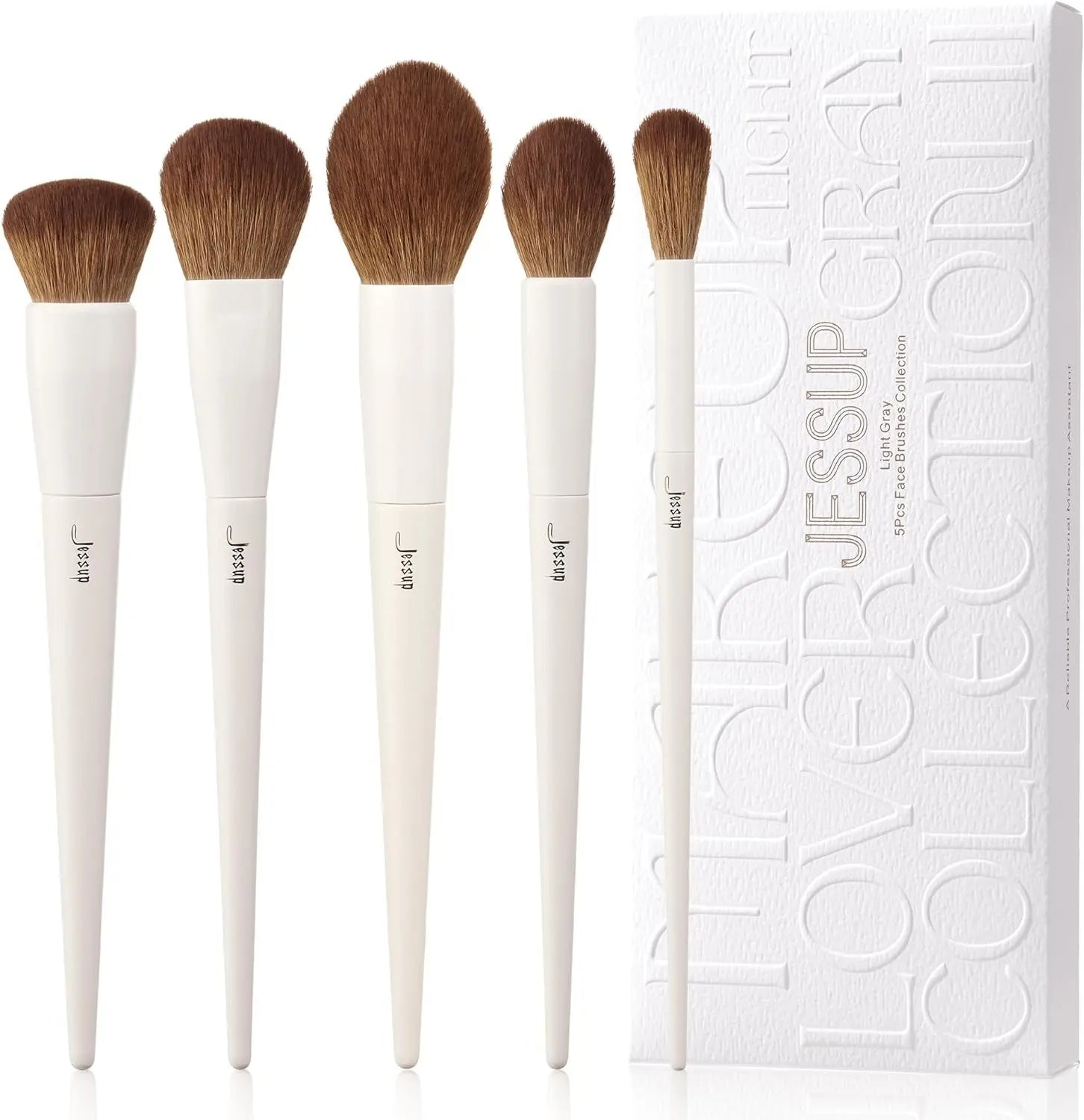 Unleash Your Inner Makeup Artist with the 5-Piece Vegan Brush Set - Fluffy Friends for Flawless Faces!