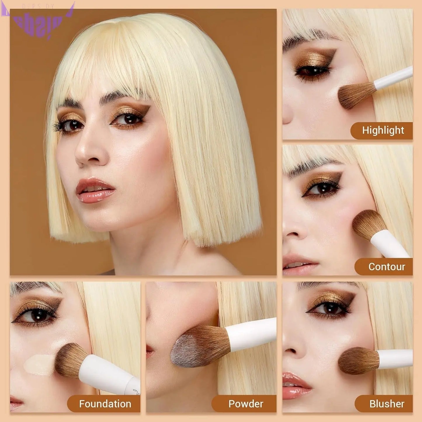 Unleash Your Inner Makeup Artist with the 5-Piece Vegan Brush Set - Fluffy Friends for Flawless Faces!