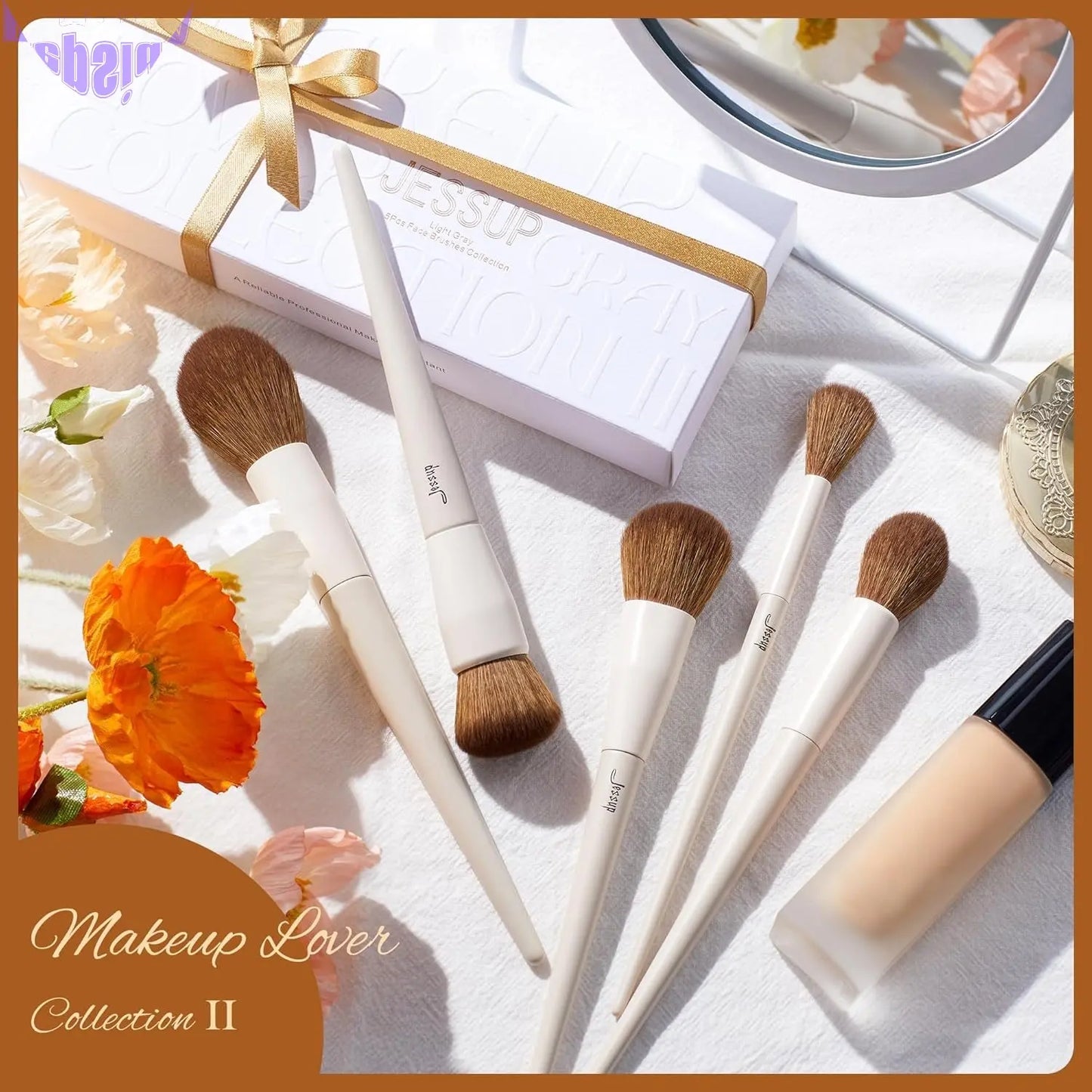 Unleash Your Inner Makeup Artist with the 5-Piece Vegan Brush Set - Fluffy Friends for Flawless Faces!