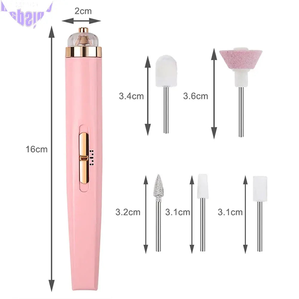 Vibe Geeks 5 IN 1 Electric Nail Drill Kit Full Manicure and Pedicure Tool - USB Rechargeable-2
