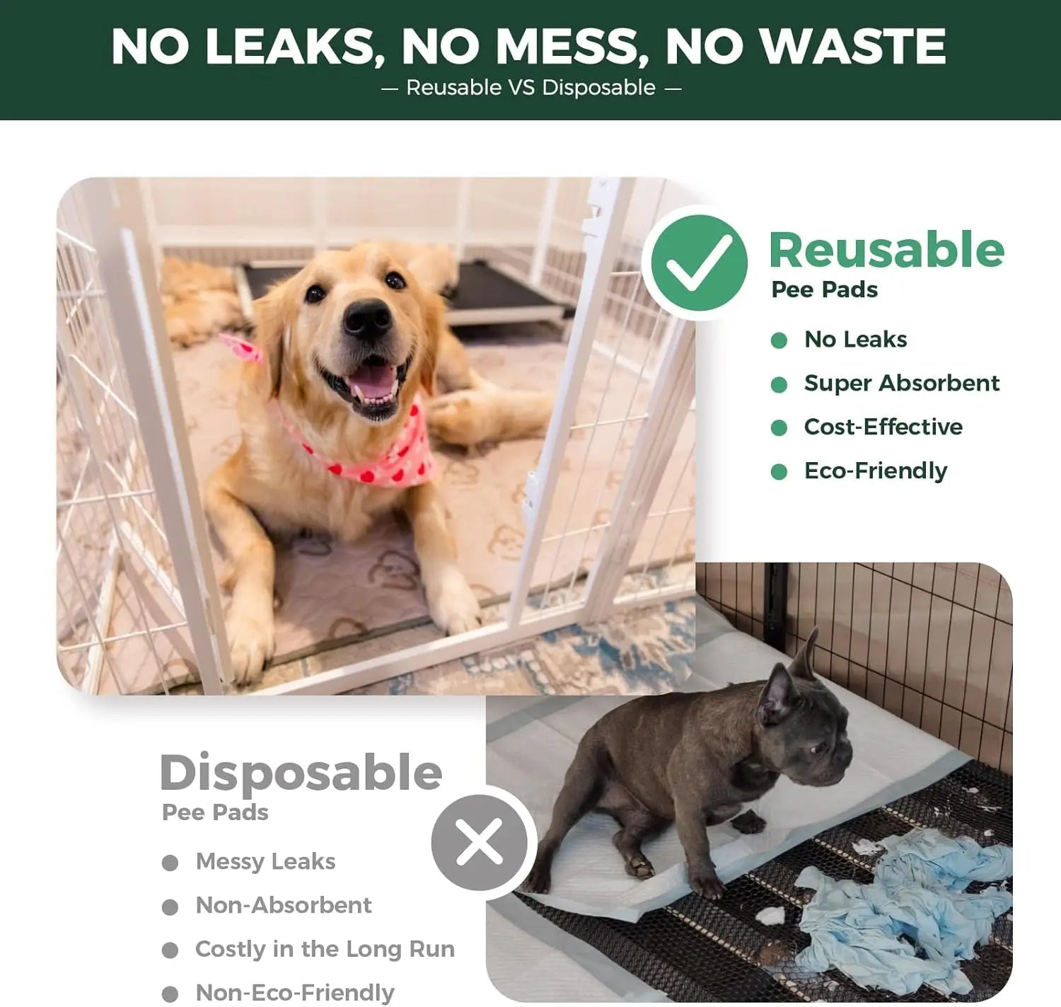 Washable Pee Pads for Dogs, Puppy Pads with Super Absorbent, Specifically Designed for  Rollick/Homeplus 24Inch 8 Panels Dog Playpen, 63" Square, Khaki, 1 Pack