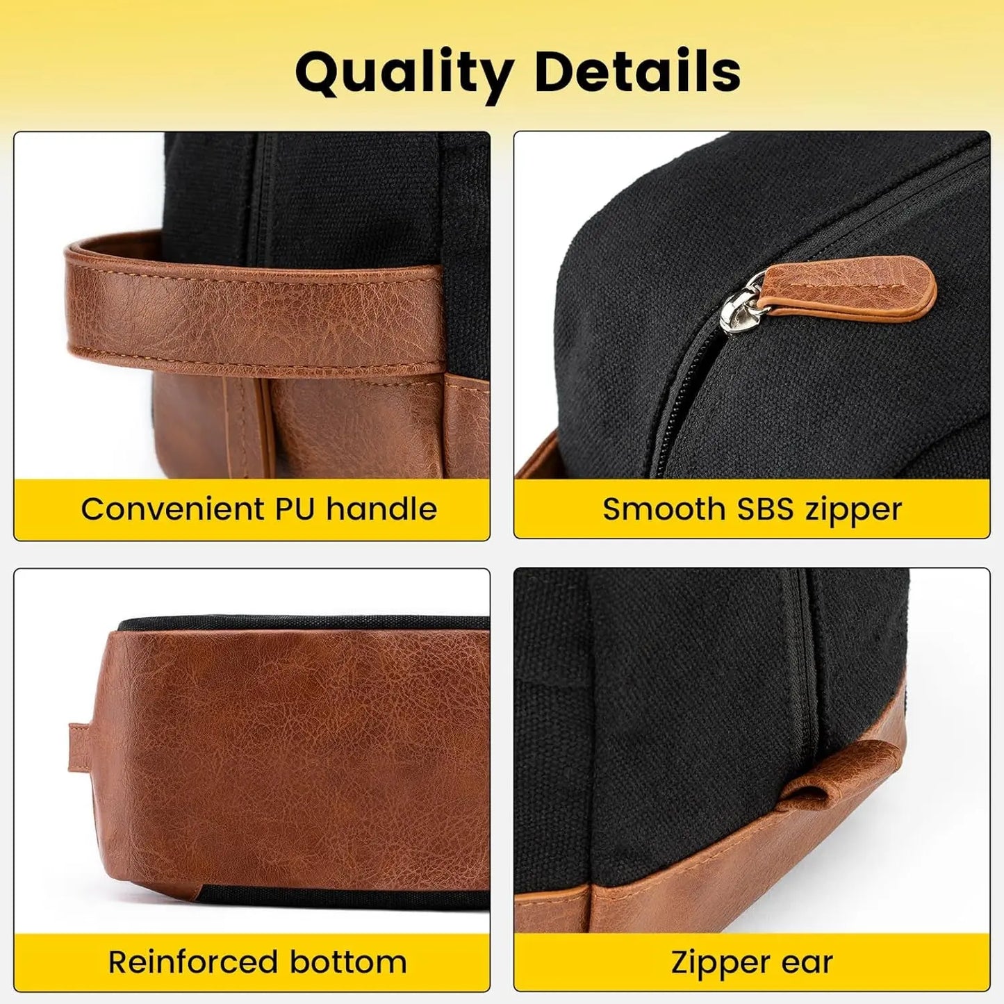 Premium Water-Resistant Hanging Toiletry Bag for Men - Stylish Black Dopp Kit with Organized Compartments, Ideal for Travel