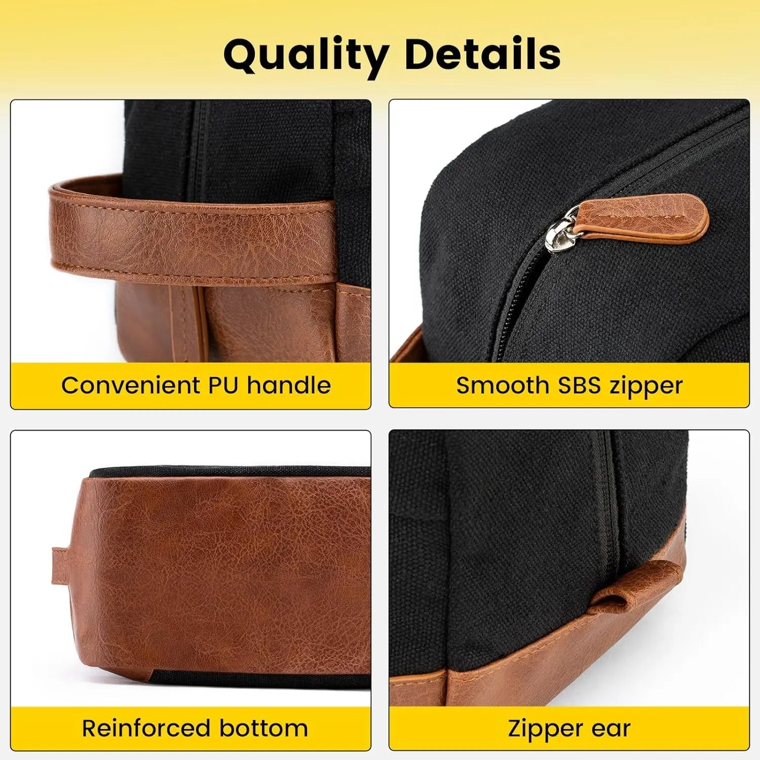 Premium Water-Resistant Hanging Toiletry Bag for Men - Stylish Black Dopp Kit with Organized Compartments, Ideal for Travel
