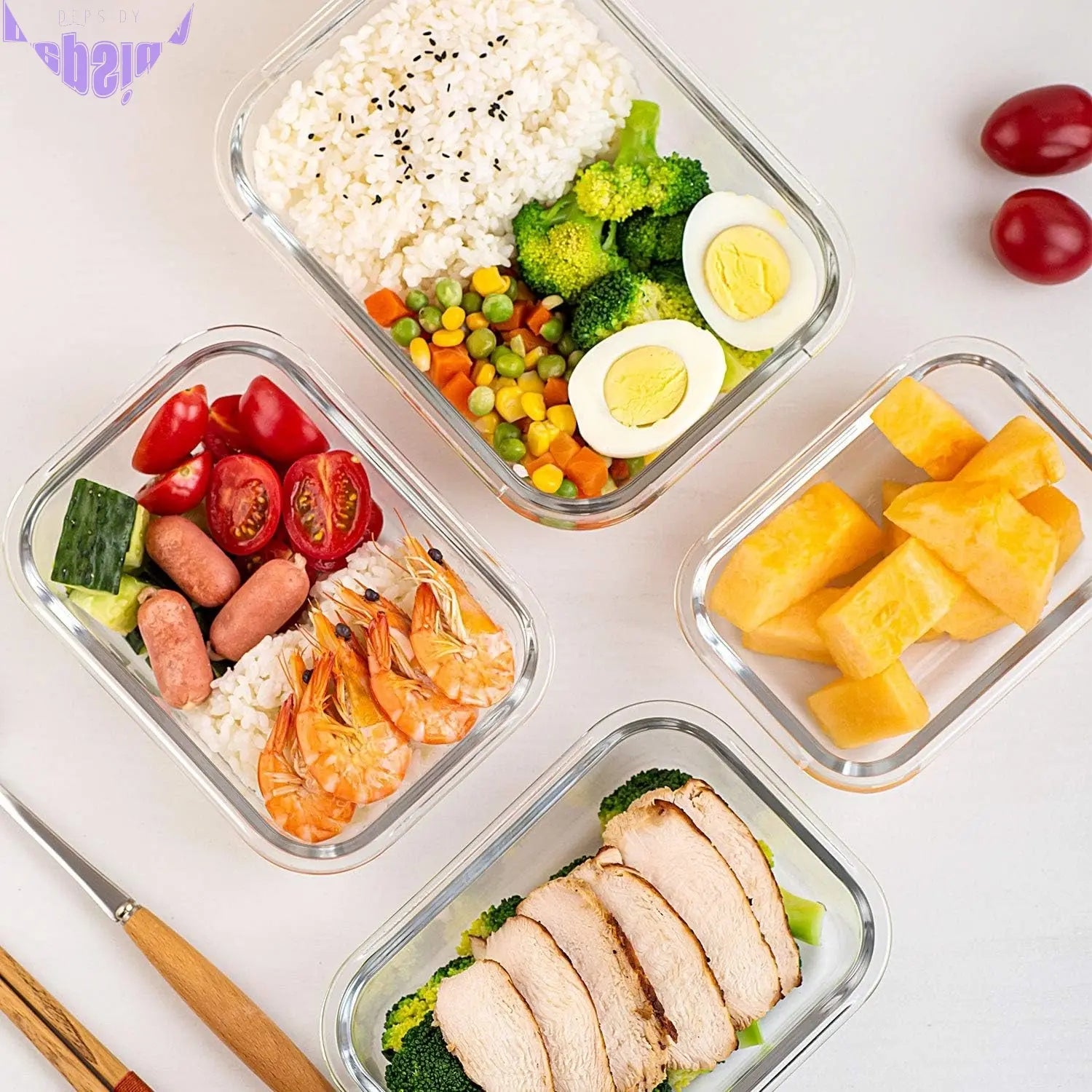 10 Pack Glass Food Storage Containers with Lids Leakproof, Airtight Glass Meal Prep Containers for Lunch, on the Go, Leftover, Dishwasher Safe