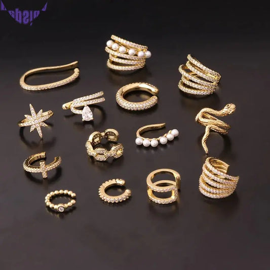 1PC Fake Piercing Ear Clip Stainless Steel Pearl Earrings Cuffs Ring Cartilage Conch Fake PIERC Jewelry for Women 2023 Trending