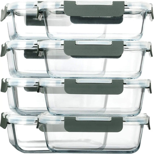 8 Packs 30 Oz Glass Meal Prep Containers Depsidy