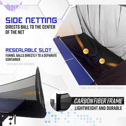 21140 Carbon Fiber Table Tennis Ball Catch Net Gray/Black
