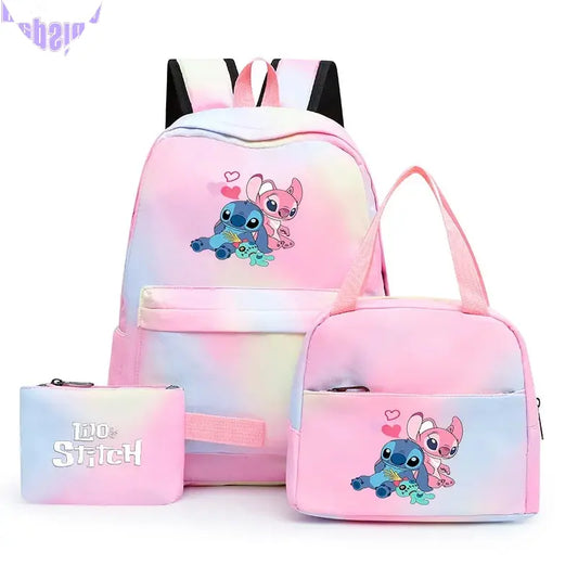 3 PCS Lilo & Stitch Colorful Backpack Set (Includes Lunch Bag)-0