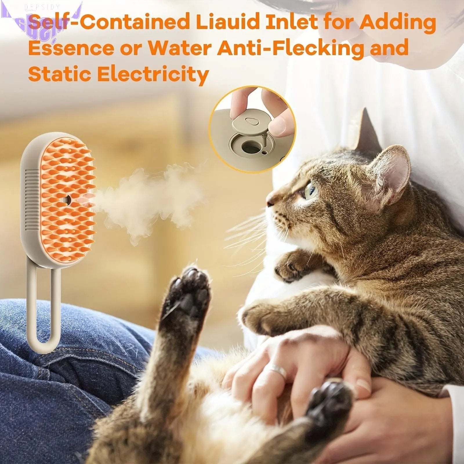 3-in-1 Rechargeable Steam Pet Brush for Cats & Dogs-2