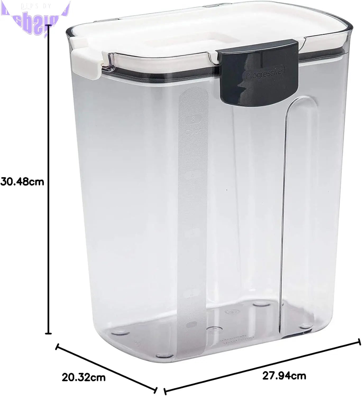 Prokeeper 6-Piece Baker'S Storage Container Set - Containers for Flour, Powdered Sugar, and Two Mini Keepers with Airtight Seals, Measurement Marks, Terra Cotta Disk, Plastic, White