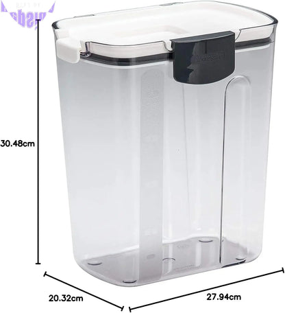 Prokeeper 6-Piece Baker'S Storage Container Set - Containers for Flour, Powdered Sugar, and Two Mini Keepers with Airtight Seals, Measurement Marks, Terra Cotta Disk, Plastic, White