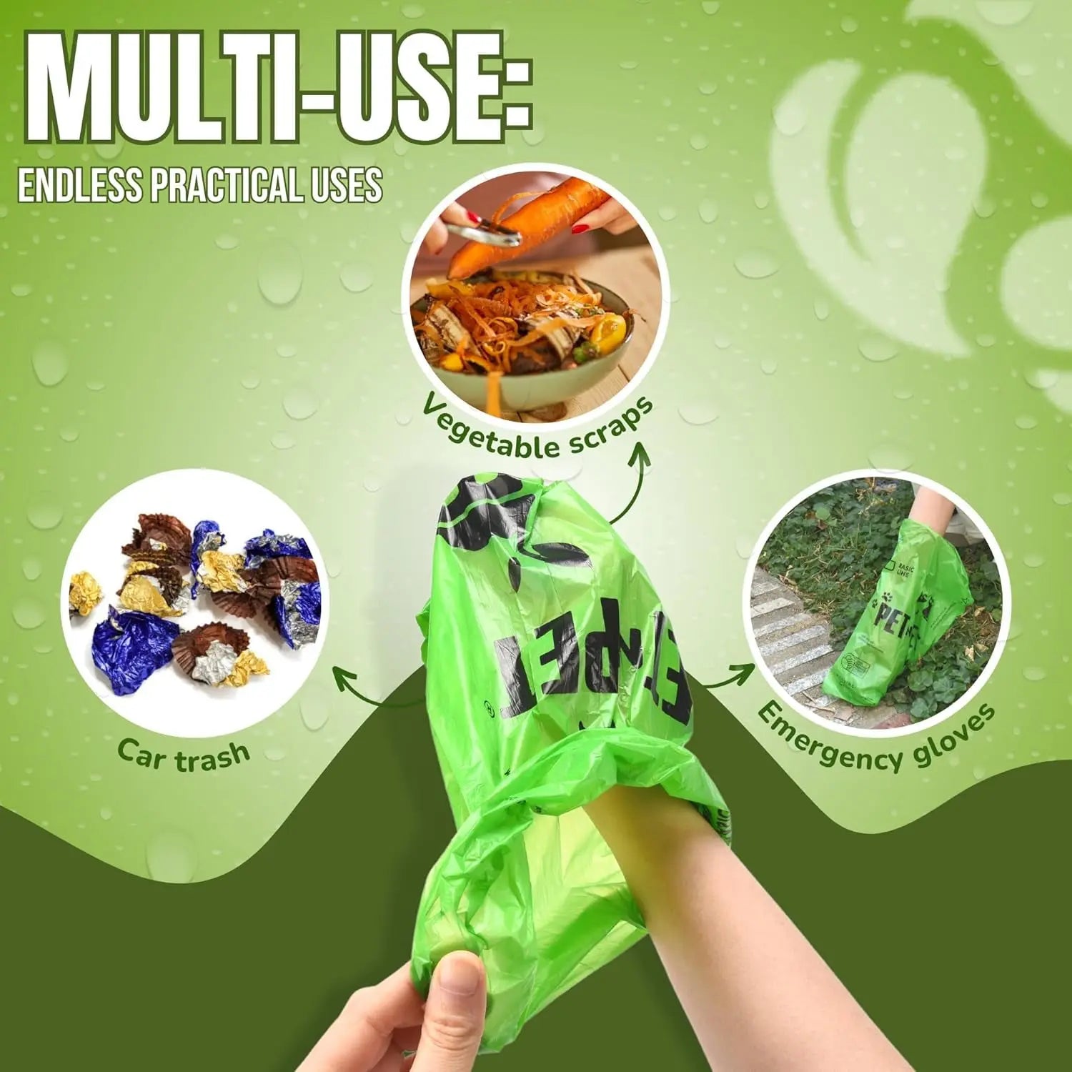 1080 Count Dog Poop Bags USDA Certified 41 Percent Biobased 60 Rolls of Strong & Thick Dog Waste Poo Bags 9X13 Green Unscented Poop Holder